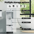 Artiss Bathroom Storage Cabinet 89cm White Toilet Drawer Organiser