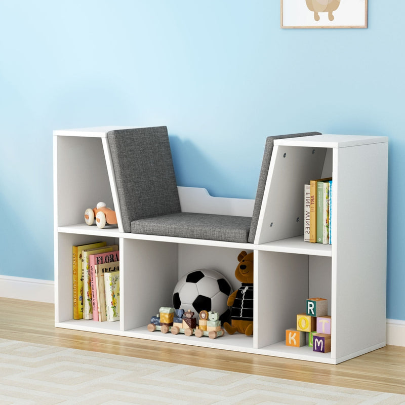 Keezi Kids Bookshelf Toy Storage Box Cabinet Organiser Shelves