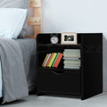 Artiss Bedside Table 1 Drawer Shelf Black