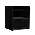 Artiss Bedside Table 1 Drawer Shelf Black