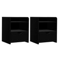Artiss Bedside Table 2 Drawer Black Shelf Nightstand