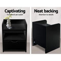 Artiss Bedside Table 2 Drawer Black Shelf Nightstand