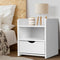 Artiss Bedside Table 1 Drawer White Shelf Storage