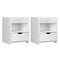 Artiss Bedside Table 2 Pack White 1 Drawer Shelf
