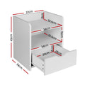 Artiss Bedside Table 2 Pack White 1 Drawer Shelf