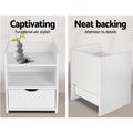 Artiss Bedside Table 2 Pack White 1 Drawer Shelf