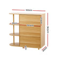 Artiss Chest 3 Drawers Storage Cabinet Pine Wood 3 Shelves