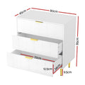 Artiss 3 Drawer Chest Lowboy Cabinet White