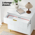 Artiss 3 Drawer Chest Lowboy Cabinet White