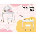 Keezi Kids Dressing Table Chair Set Vanity Makeup Wooden Leg Mirror Drawer