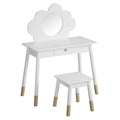Keezi Kids Dressing Table Chair Set Vanity Mirror Makeup Wooden