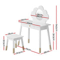 Keezi Kids Dressing Table Chair Set Vanity Mirror Makeup Wooden