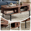 Artiss Coffee Table w/ Shelf Cabinet Walnut