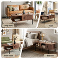 Artiss Coffee Table w/ Shelf Cabinet Walnut
