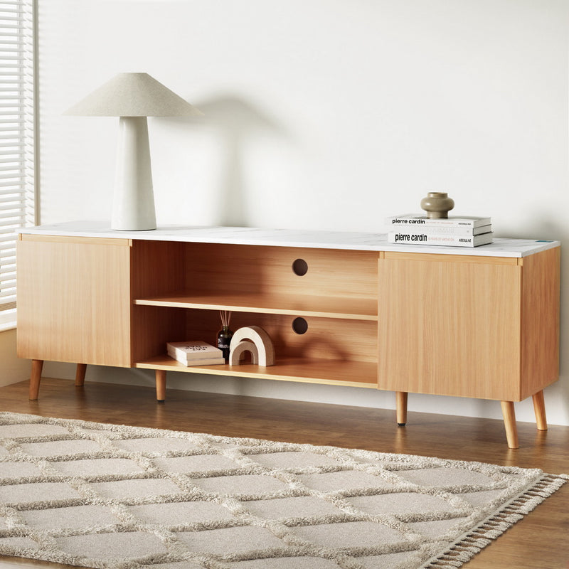 Artiss TV Cabinet 180cm Pine White Entertainment Unit