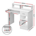 Artiss Computer Desk 100CM White Shelf Drawer Cabinet