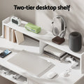Artiss Computer Desk 100CM White Shelf Drawer Cabinet