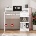 Artiss Computer Desk 100CM White Shelf Drawer Cabinet