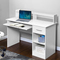 Artiss Computer Desk 100CM White Shelf Drawer Cabinet