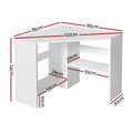Artiss L-Shape Corner Computer Desk with Shelves CPU Stand Home Office