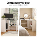 Artiss L-Shape Corner Computer Desk with Shelves CPU Stand Home Office