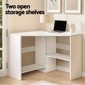 Artiss L-Shape Corner Computer Desk with Shelves CPU Stand Home Office