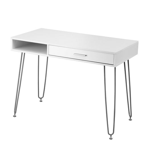 Artiss Computer Desk 100cm White Drawer Cabinet Home Office Workstation