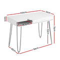 Artiss Computer Desk 100cm White Drawer Cabinet Home Office Workstation