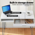 Artiss Computer Desk 100cm White Drawer Cabinet Home Office Workstation
