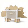 Keezi Dinosaur Kids Bookshelf 2-Tier Wooden Fabric Drawer Storage