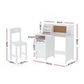 Keezi Kids Table Chair Set Study Play Desk Cabinet Storage