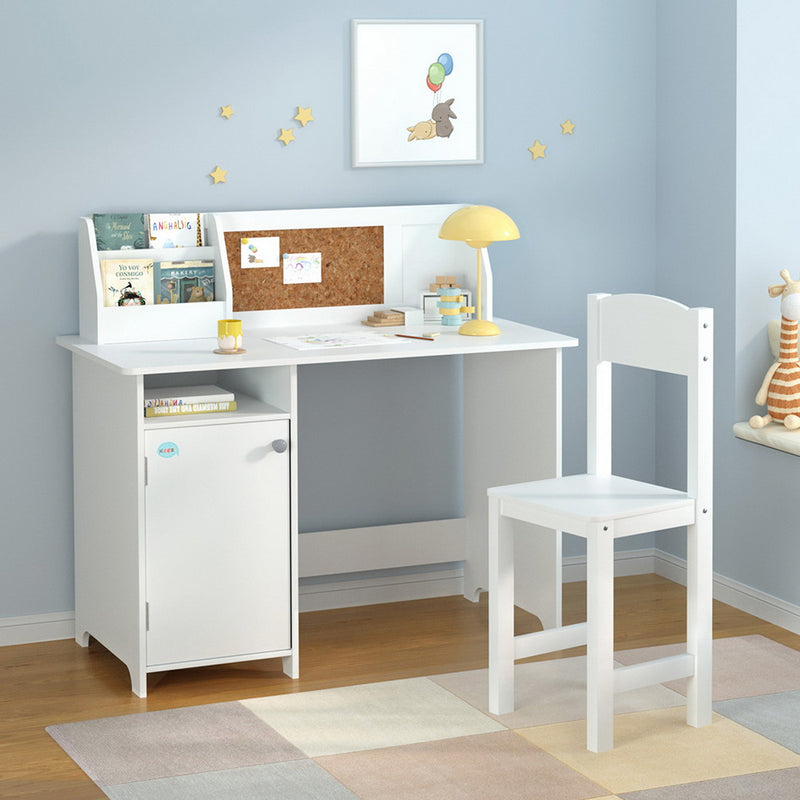 Keezi Kids Table Chair Set Study Play Desk Cabinet Storage
