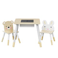 Keezi 3pc Kids Table Chairs Set Chalkboard Desk Hidden Storage