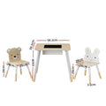 Keezi 3pc Kids Table Chairs Set Chalkboard Desk Hidden Storage