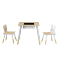 Keezi 3pc Kids Table Chairs Set Chalkboard Desk Hidden Storage