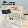 Keezi 3pc Kids Table Chairs Set Chalkboard Desk Hidden Storage