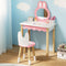 Keezi Kids Dressing Table Wooden Bunny Pink Makeup Mirror