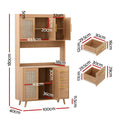 Artiss Buffet Sideboard Storage Cabinet Rattan Pine