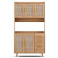 Artiss Buffet Sideboard Storage Cabinet Rattan Pine