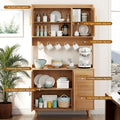 Artiss Buffet Sideboard Storage Cabinet Rattan Pine