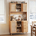 Artiss Buffet Sideboard Storage Cabinet Rattan Pine