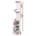 Artiss Bathroom Cabinet 118cm White Storage Shelf