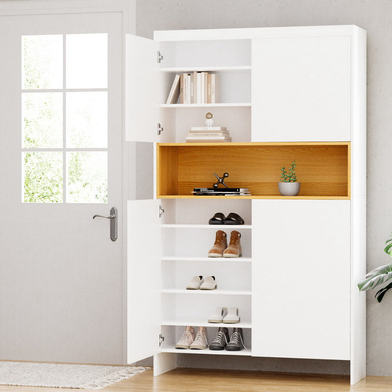 Artiss Shoe Rack Storage Cabinet 9 Tier White Organiser