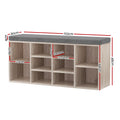 Artiss Shoe Rack Cabinet Bench Pine Fabric Seat Storage BOA