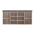 Artiss Shoe Rack Cabinet Bench Pine Fabric Seat Storage BOA