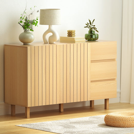 Artiss 130cm Buffet Sideboard Cabinet Storage Drawer Pine