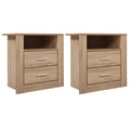 Artiss Bedside Table 2 Drawers Shelf Oak 2 Piece