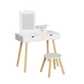 Keezi Kids Dressing Table Vanity Mirror Makeup Chair Drawers Wood