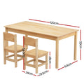 Keezi Kids Table 2 Chairs Set Pinewood Furniture
