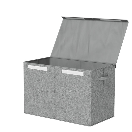 Keezi Large Toy Box Chest Storage Flip-Top Lid Foldable Grey